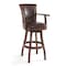Armen Living Raleigh 26" Counter Height Swivel Kahlua Faux Leather and Chestnut Wood Arm Bar Stool LCRABAARKACH26 - alternate 1